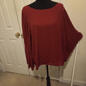New York & Company Deep Red Blouse